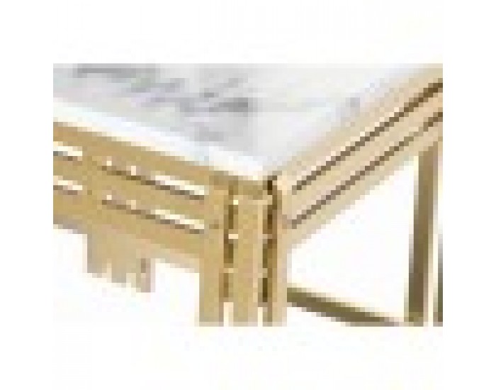 Маса за кафе DKD Home Decor Метал Алуминий Мрамор 80 x 40 x 40 cm