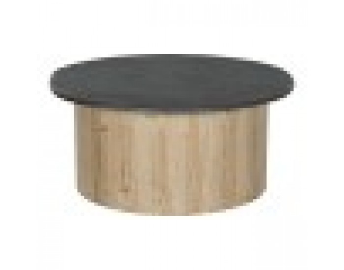 Маса за кафе Home ESPRIT Естествен Тъмно сив Ела 90 x 90 x 40 cm