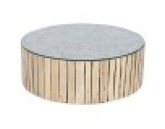 Маса за кафе Home ESPRIT Естествен Кристал Евкалиптово дърво 90 x 90 x 30 cm