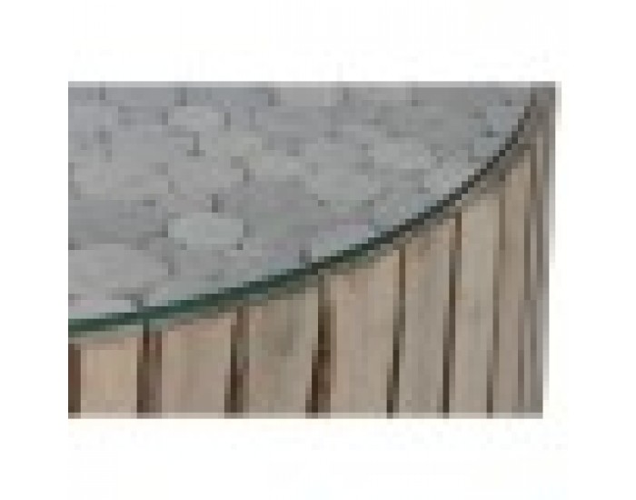 Маса за кафе Home ESPRIT Естествен Кристал Евкалиптово дърво 90 x 90 x 30 cm