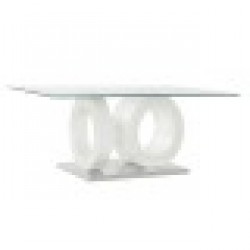 Маса DKD Home Decor, Кристал, Прозрачен, Бял, Дървен, MDF, 110 x 60 x 45 cm - Комплекти маси и столове