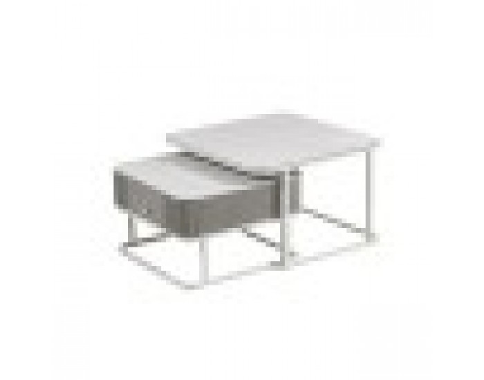 Маса за кафе Home ESPRIT Бял 70 x 70 x 45 cm Маса за кафе Home ESPRIT Бял 70 x 70 x 45 cm