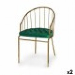 Стол Линии Зелен Златен Желязо 51 x 81 x 52 cm (2 броя) - Комплекти маси и столове