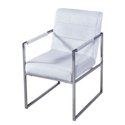 Стол DKD Home Decor Бял полиестер Стомана (75 x 57 x 92 cm) - Комплекти маси и столове