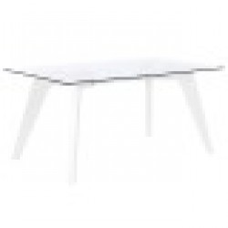 Трапезна маса DKD Home Decor Бял Прозрачен Кристал Дървен MDF 160 x 90 x 75 cm - Комплекти маси и столове