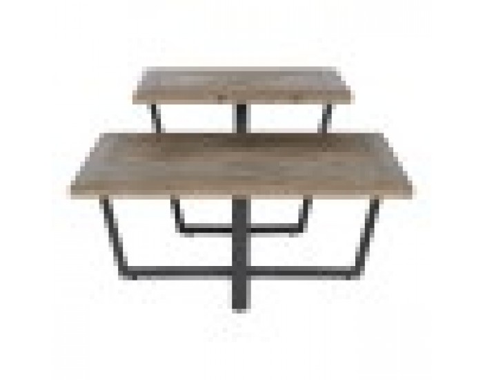 Маса за кафе Home ESPRIT Черен Естествен Метал Cмърч 118 x 78 x 45 cm