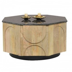 Маса за кафе DKD Home Decor Мрамор Дърво манго 80 x 80 x 45 cm - Комплекти маси и столове