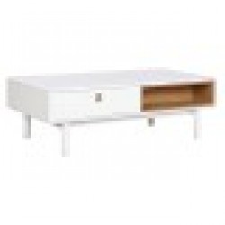 Маса за кафе Home ESPRIT Бял Естествен Полиуретан Дървен MDF 120 x 60 x 40 cm - Комплекти маси и столове