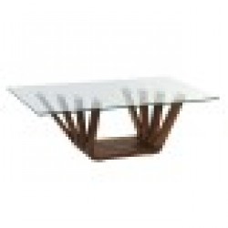 Маса за кафе DKD Home Decor Кристал Oрех Алуминий 130 x 70 x 42 cm - Комплекти маси и столове