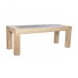 Трапезна маса Home ESPRIT Естествен Ела Дървен MDF 220 x 90 x 76 cm - Комплекти маси и столове