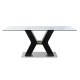 Трапезна маса DKD Home Decor Черен Дървен калено стъкло Дървен MDF 180 x 90 x 76 cm