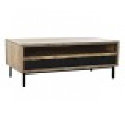 Маса за кафе DKD Home Decor Черен Светло кафяв Метал Дърво манго 120 x 60 x 45 cm - Комплекти маси и столове