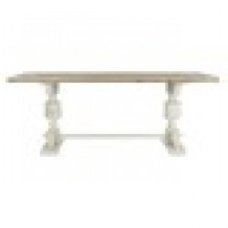Трапезна маса DKD Home Decor Бял Естествен Ела 200 x 90 x 78 cm - Комплекти маси и столове