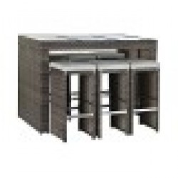 Комплект от маса с стола DKD Home Decor Зелен синтетичен ратан Стомана (7 pcs) (143 x 80 x 100 cm) - Комплекти маси и столове