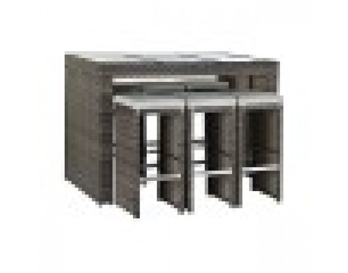 Комплект от маса с стола DKD Home Decor Зелен синтетичен ратан Стомана (7 pcs) (143 x 80 x 100 cm)