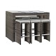 Комплект от маса с стола DKD Home Decor Зелен синтетичен ратан Стомана (7 pcs) (143 x 80 x 100 cm)