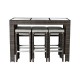 Комплект от маса с стола DKD Home Decor Зелен синтетичен ратан Стомана (7 pcs) (143 x 80 x 100 cm)