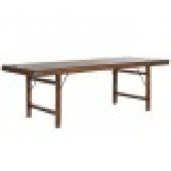 Сгъваема масичка Home ESPRIT Естествен Рециклирано дърво 240 x 90 x 77 cm - Комплекти маси и столове