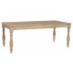Трапезна маса Home ESPRIT Бял тиково дърво 195 X 97 X 77 cm - Маси
