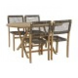 Комплект от маса с 4 стола DKD Home Decor Тик 90 cm 150 x 90 x 75 cm - Комплекти маси и столове