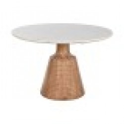 Трапезна маса Home ESPRIT Бял Естествен Мрамор Aкациево дърво 115 x 115 x 76 cm - Маси