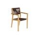 Комплект от маса с 4 стола DKD Home Decor 90 x 90 x 75 cm Тик Въже