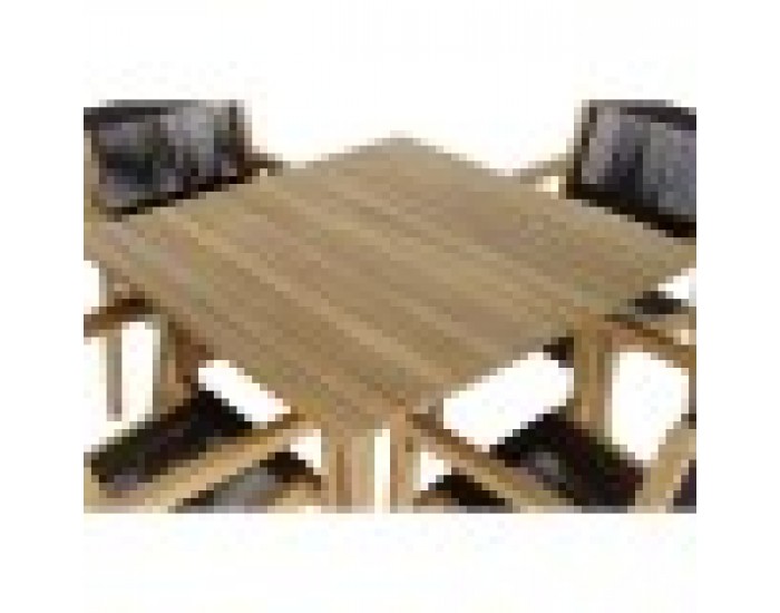 Комплект от маса с 4 стола DKD Home Decor 90 x 90 x 75 cm Тик Въже