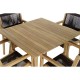 Комплект от маса с 4 стола DKD Home Decor 90 x 90 x 75 cm Тик Въже