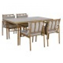 Комплект от маса с 4 стола Home ESPRIT Алуминий 160 x 90 x 75 cm (5 Части) - Комплекти маси и столове