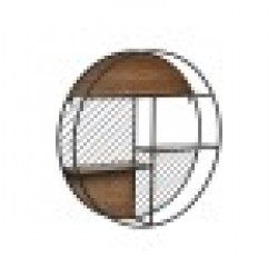 Лавица Home ESPRIT Черен Естествен Метал Дървен MDF 60 x 12 x 60 cm Стенен - Етажерки