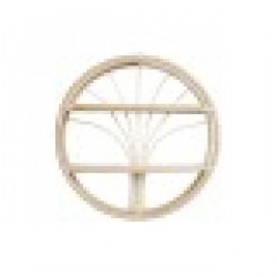 Лавица DKD Home Decor Стенен Естествен Pатан 2 Рафтове (60 x 14 x 60 cm) - Етажерки