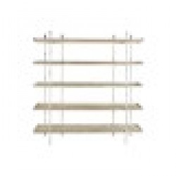 Лавица DKD Home Decor 190 x 40 x 200 cm Ела Естествен Метал Бял 40 % Метал - Етажерки