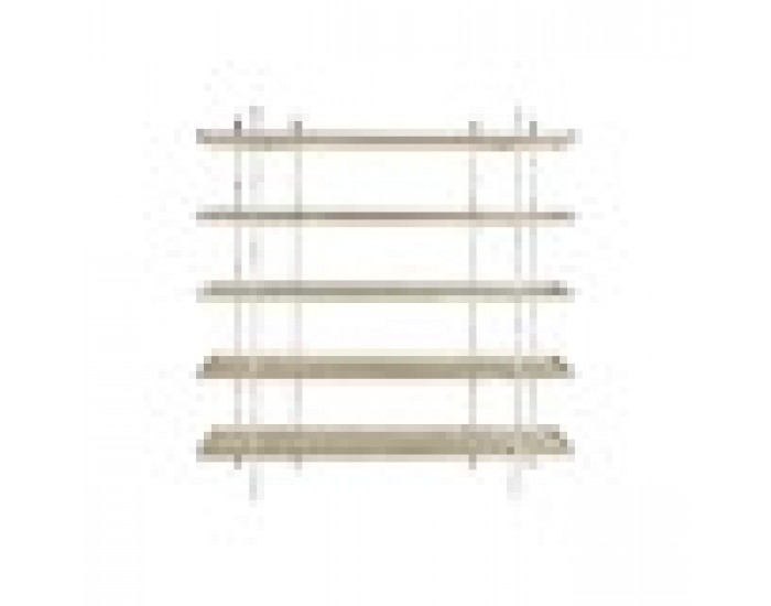 Лавица DKD Home Decor 190 x 40 x 200 cm Ела Естествен Метал Бял 40 % Метал