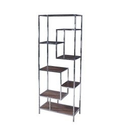 Лавица DKD Home Decor Стомана Дървен MDF (80 x 40 x 200 cm) - Етажерки