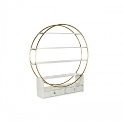 Лавица DKD Home Decor 160 x 35 x 180 cm Златен Метал Бял Топола - Етажерки
