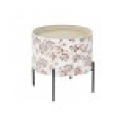 Помощна маса DKD Home Decor Черен Метал MDF Бял (38 x 38 x 39 cm) - Холни маси