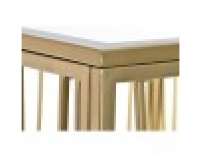 Помощна маса DKD Home Decor Огледало, Златен Метал, Дървен, MDF, 57 x 57 x 52 cm