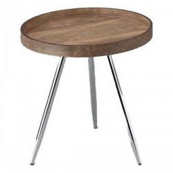 Помощна маса DKD Home Decor, Стомана, Дървен, MDF, 45,8 x 45,8 x 47,5 cm - Холни маси