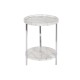 Помощна маса DKD Home Decor Бял Сребрист Метал Дървен MDF 40 x 40 x 53 cm