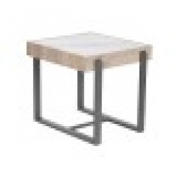 Помощна маса Home ESPRIT Бял Сив Естествен Метал 50 x 50 x 50 cm - Холни маси