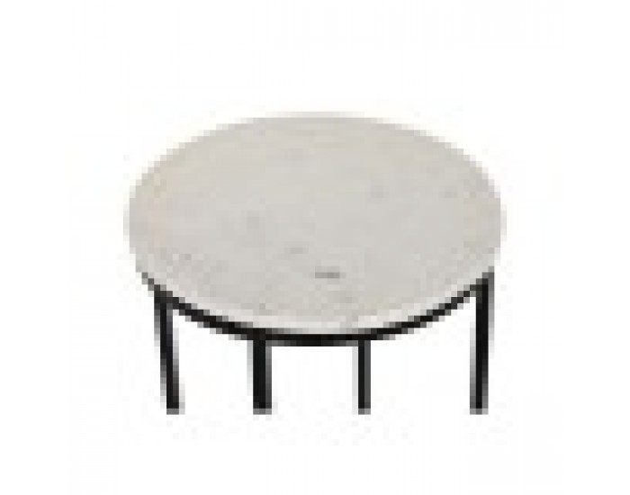 Комплект от 2 масички DKD Home Decor, Черен Метал, Бял, Мрамор, Модерен, 30,5 x 30,5 x 69 cm, 2 броя