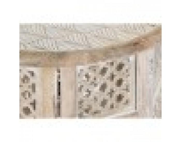Помощна маса DKD Home Decor Кафяв Бял Дърво манго (53 x 53 x 53 cm)