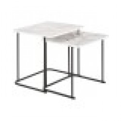 Комплект от 2 маси DKD Home Decor Бял Черен Метал Дървен MDF 51 x 43 x 49 cm - Холни маси