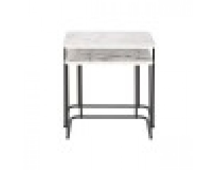 Комплект от 2 маси DKD Home Decor Бял Черен Метал Дървен MDF 51 x 43 x 49 cm