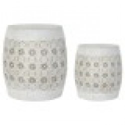 Помощна маса DKD Home Decor Метал (2 pcs) (40 x 40 x 42 cm) (30 x 30 x 34 cm) - Холни маси