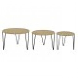 Комплект от 3 маси DKD Home Decor Кафяв Черен Естествен Метал Въже 62 x 62 x 40 cm - Холни маси