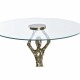 Помощна маса DKD Home Decor Кристал Златен Алуминий 46 x 46 x 57 cm
