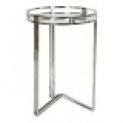 Помощна маса DKD Home Decor Кристал Стомана Сребрист (42 x 42 x 61 cm) - Холни маси