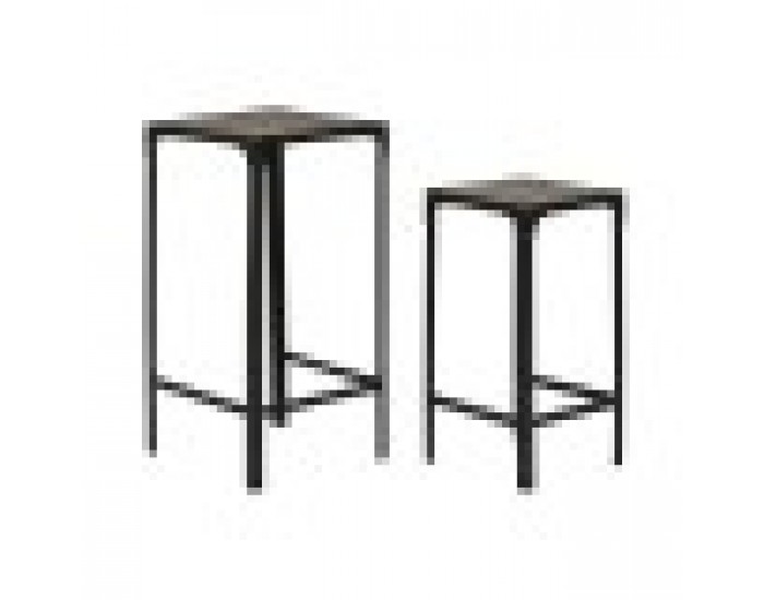 Комплект от 2 маси Home ESPRIT Черен Естествен 38 x 38 x 75 cm