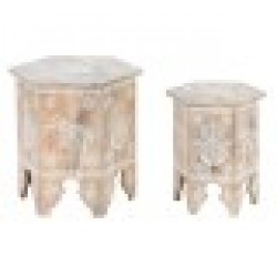Комплект от 2 маси DKD Home Decor Естествен Дърво манго 48 x 41,5 x 49 cm - Холни маси